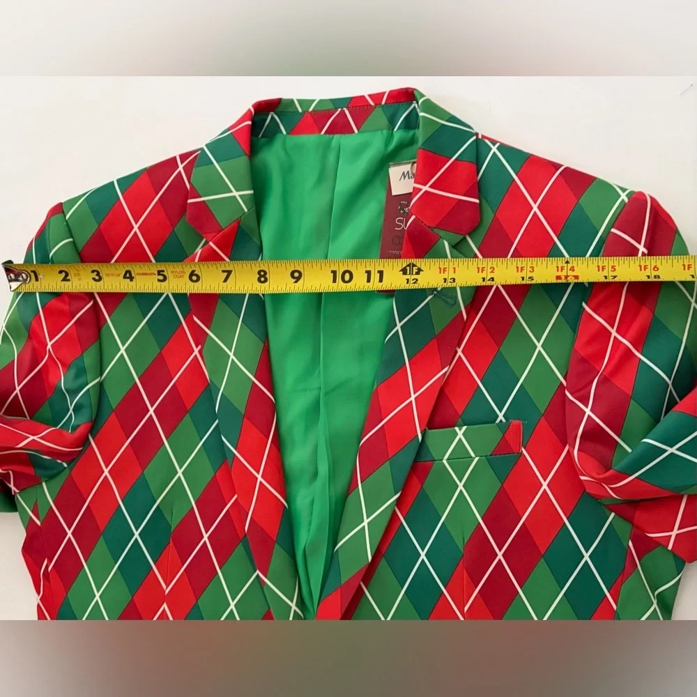 Suslo Couture Blazer Jacket Green Red NWT size Small size 38 - Picture 9 of 14